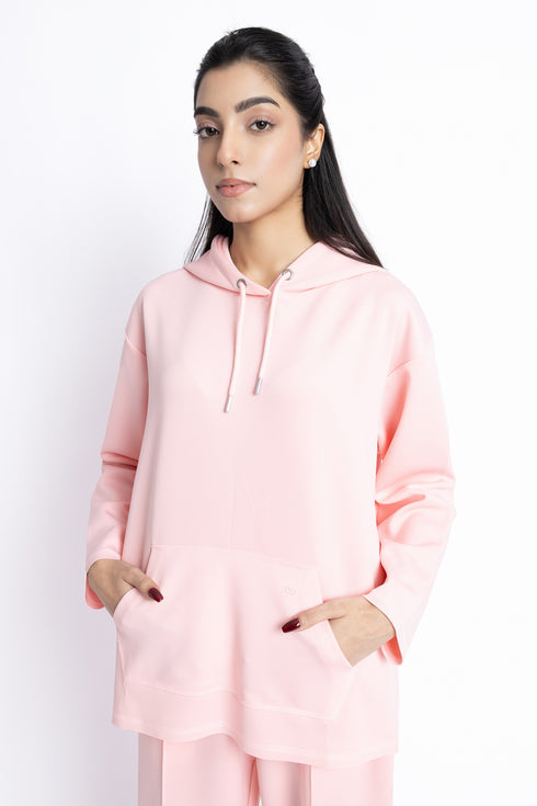 The Candy Pink Scuba Pullover Hoodie