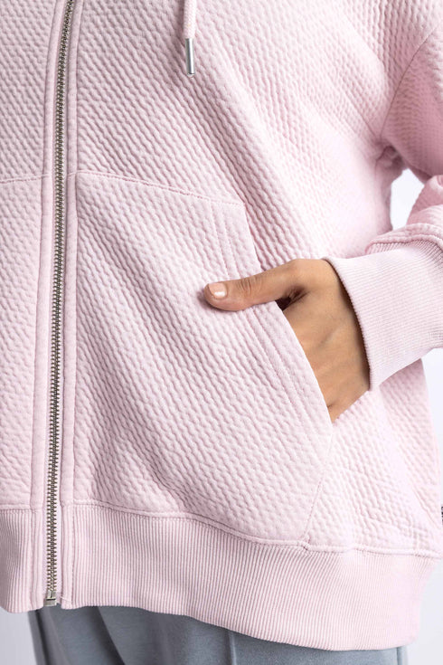 The Primrose Pink Oversized Zipper Hoodie