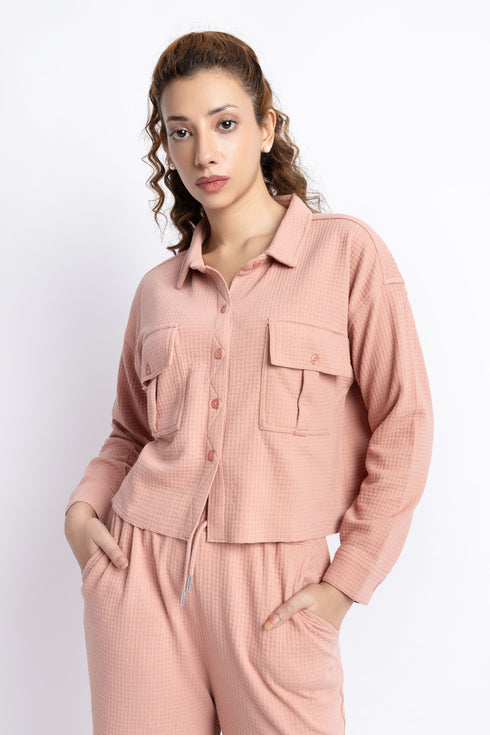 The Tea Pink Boxy Crop Shirt