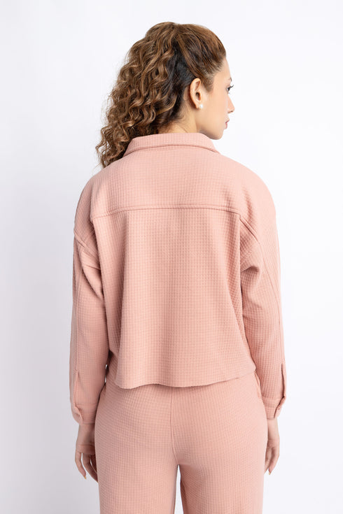 The Tea Pink Boxy Crop Shirt