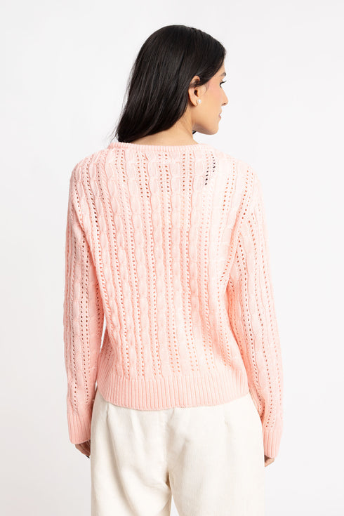 The Pink Cable Knit Sweater