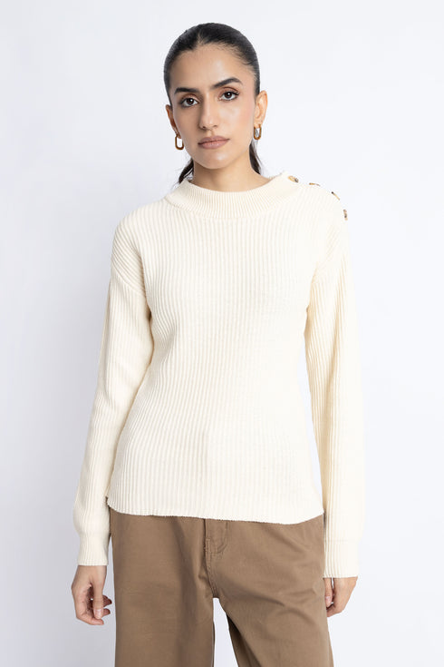 The Vanilla Fitted Mock Neck Sweater