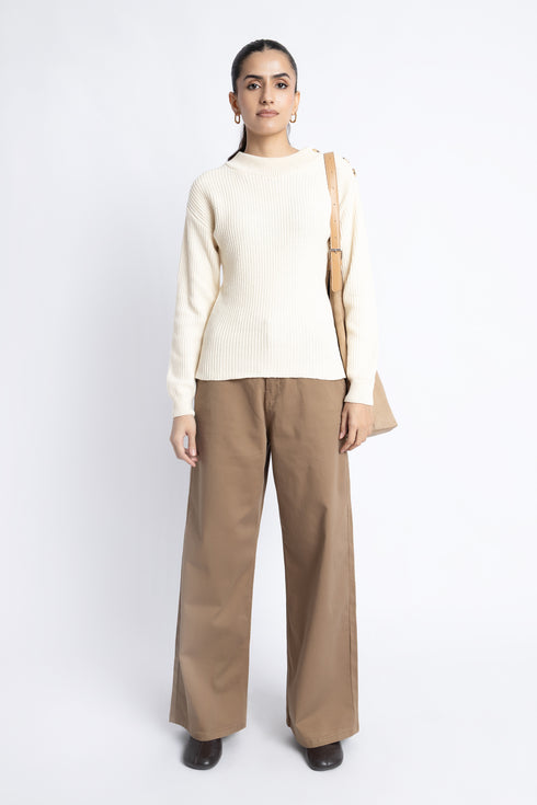 The Vanilla Fitted Mock Neck Sweater