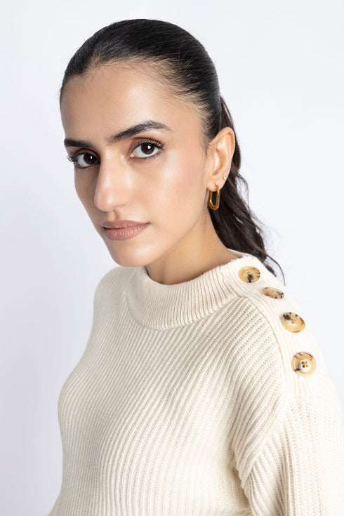 The Vanilla Fitted Mock Neck Sweater