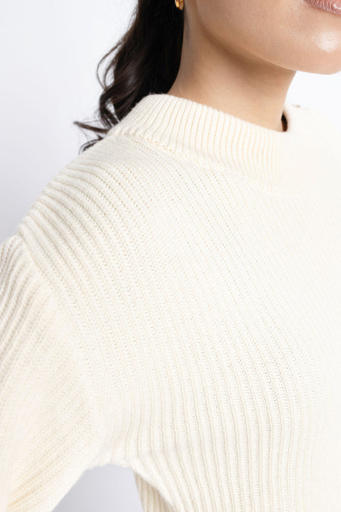 The Vanilla Fitted Mock Neck Sweater