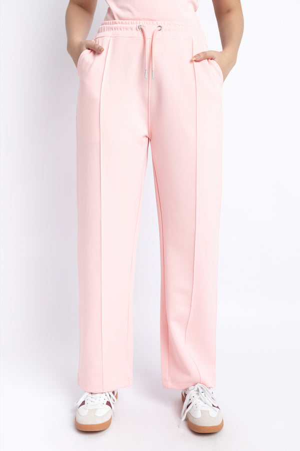 The Candy Pink Scuba Straight Fit Pants