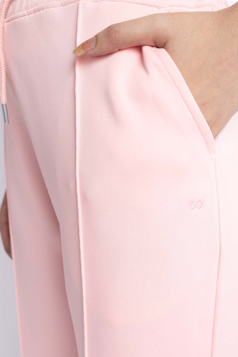 The Candy Pink Scuba Straight Fit Pants