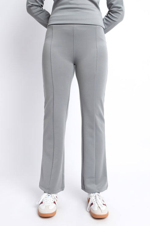 The Grey Scuba Flared Pants