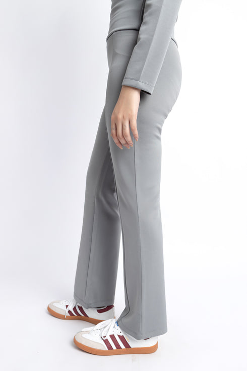 The Grey Scuba Flared Pants