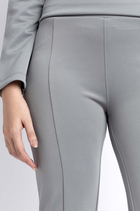 The Grey Scuba Flared Pants