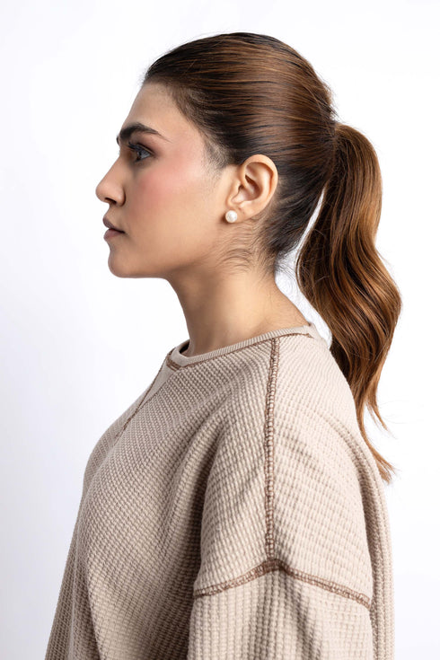 The Waffle Knit Oversized Sweatshirt