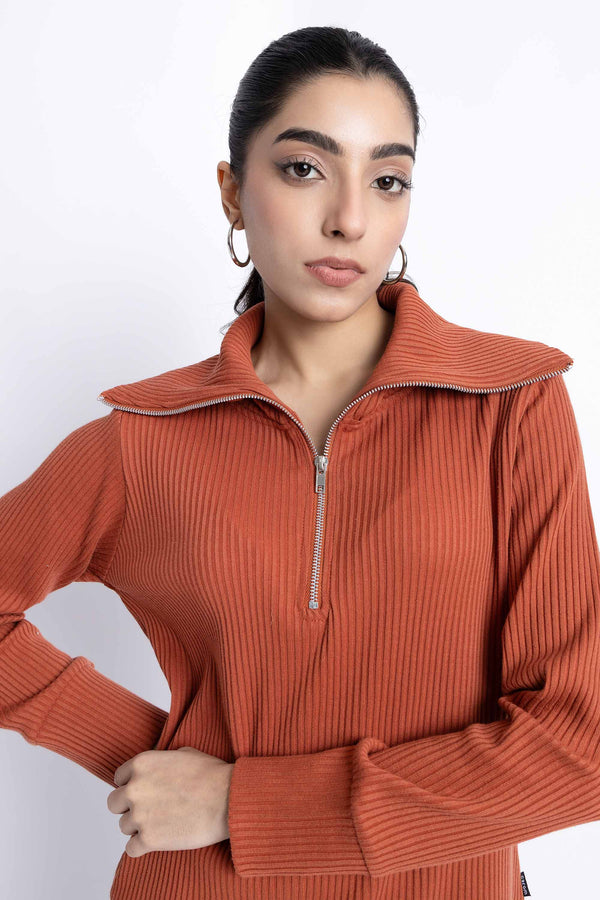 The Rust Oversized Mock Neck