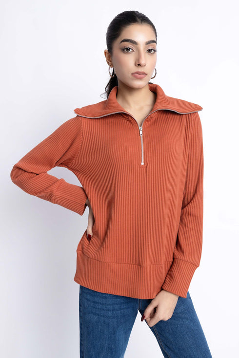 The Rust Oversized Mock Neck