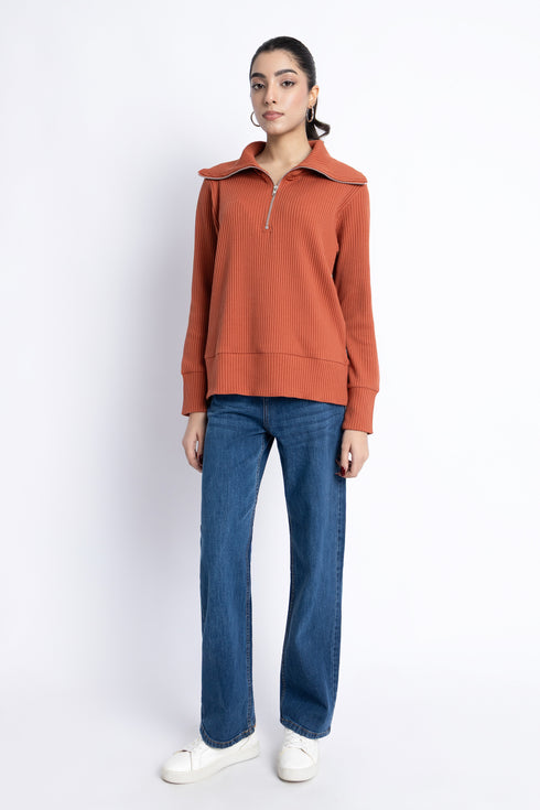 The Rust Oversized Mock Neck