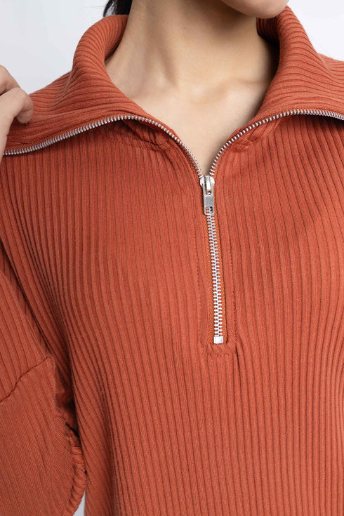 The Rust Oversized Mock Neck