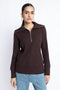 The Deep Mahogany Oversized Mock Neck