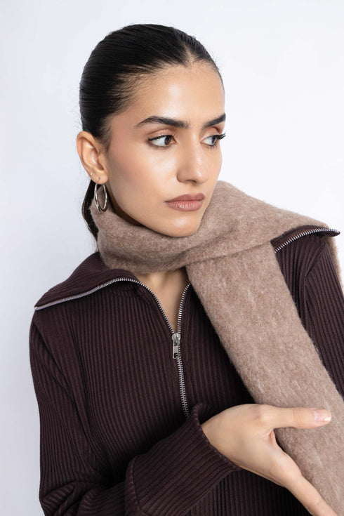 The Deep Mahogany Oversized Mock Neck