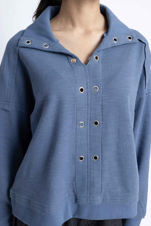 The Ash Blue Boxy Crop Sweatshirt