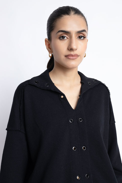 The Black Boxy Crop Sweatshirt