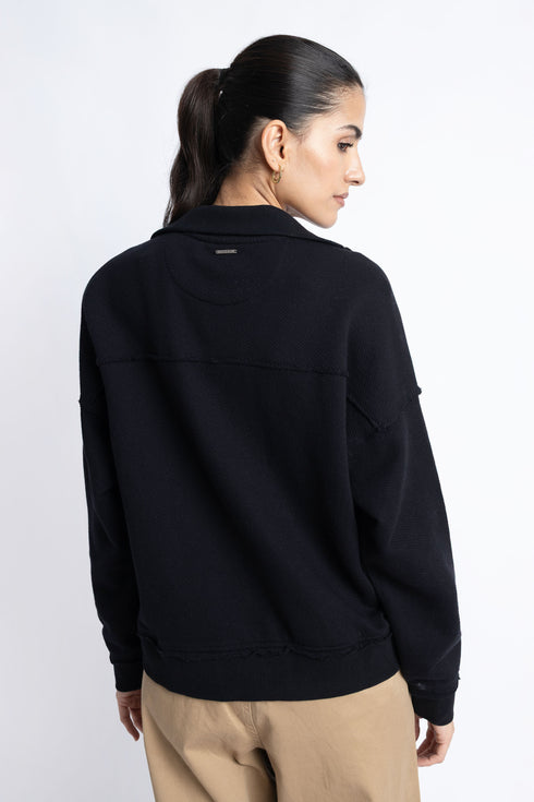 The Black Boxy Crop Sweatshirt