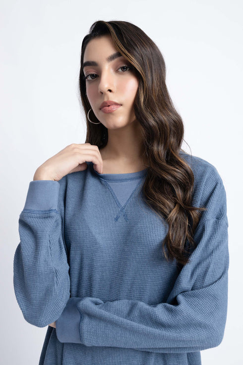 The Waffle Knit Extreme Oversized Sweatshirt