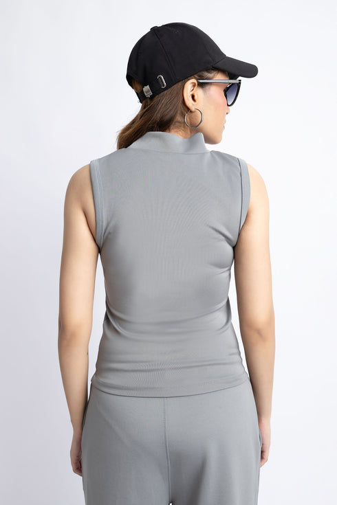 The Grey Scuba Mock Neck Tank Top