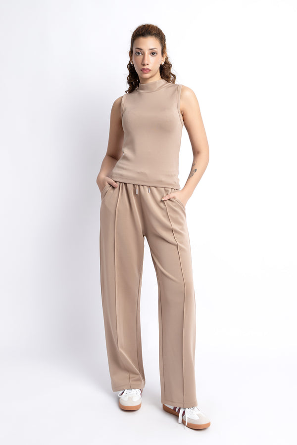 The Mocha Scuba Mock Neck Tank Top