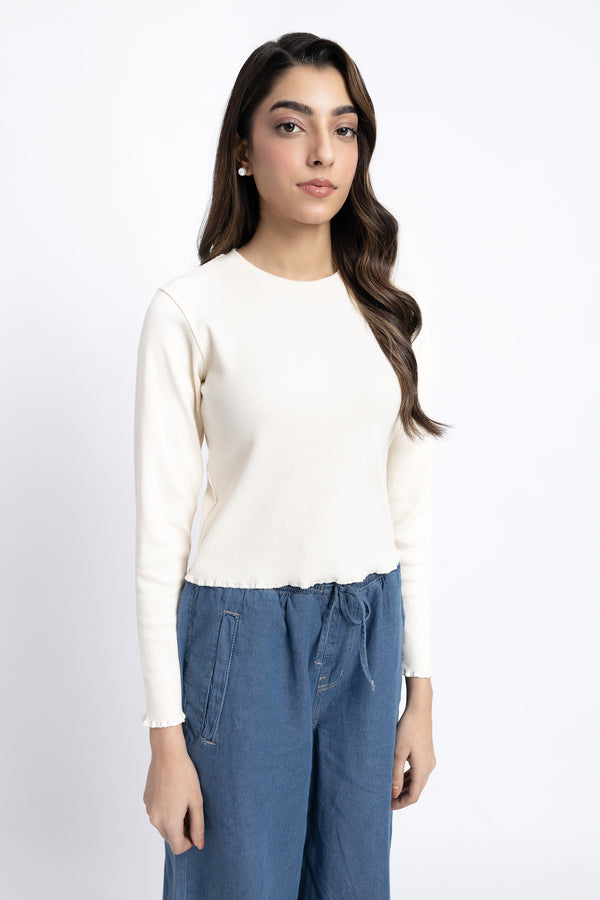 The Off-White Cropped Fitted T-Shirt