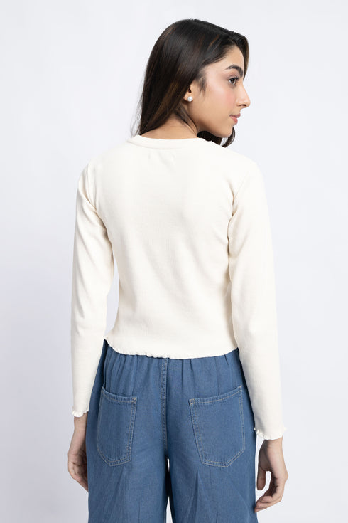 The Off-White Cropped Fitted T-Shirt