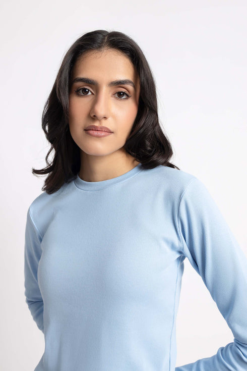 The Blue Cropped Fitted T-Shirt