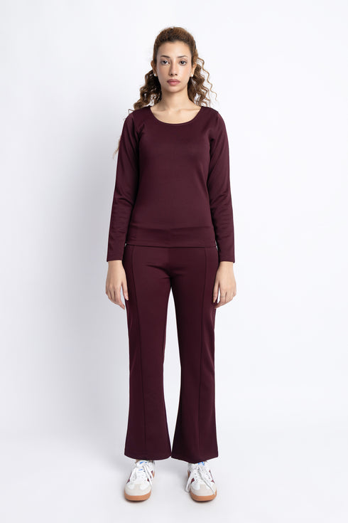 The Burgundy Scuba Fitted Top