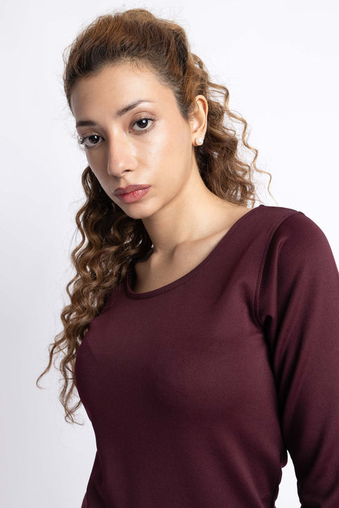 The Burgundy Scuba Fitted Top