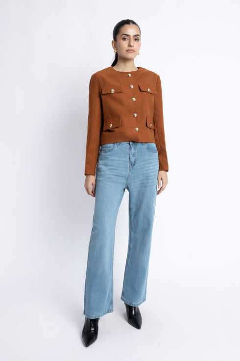 The Autumn Leaf Boxy Crop Jacket
