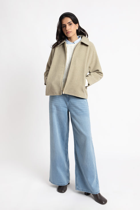 The Desert Sage Oversized Wool Jacket