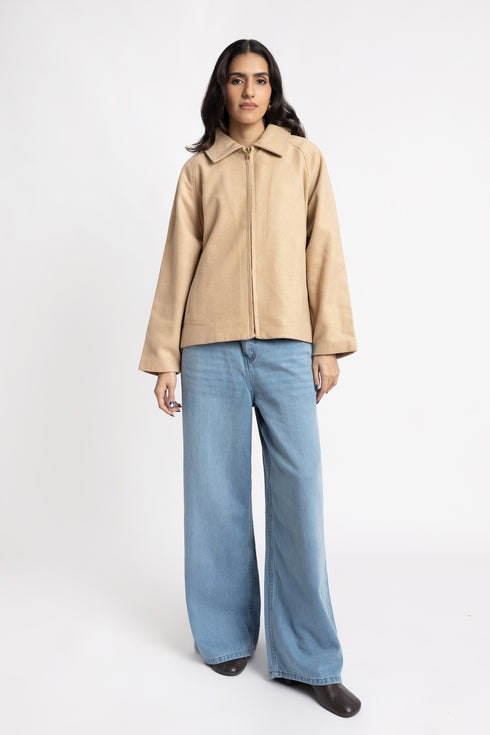 The Irish Cream Oversized Wool Jacket