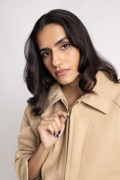 The Irish Cream Oversized Wool Jacket