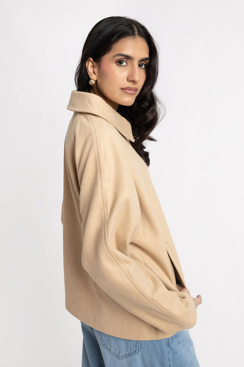 The Irish Cream Oversized Wool Jacket