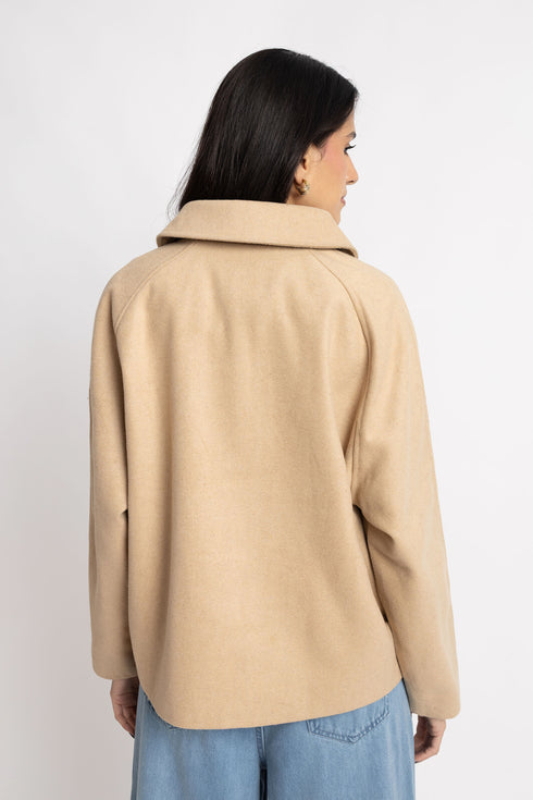 The Irish Cream Oversized Wool Jacket