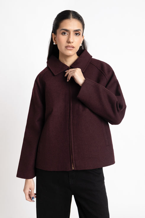 The Plum Oversized Wool Jacket
