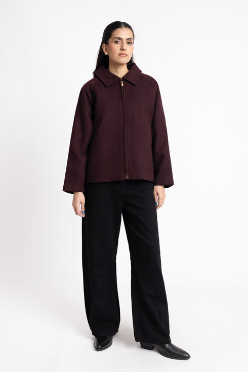The Plum Oversized Wool Jacket
