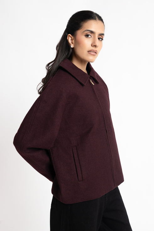 The Plum Oversized Wool Jacket