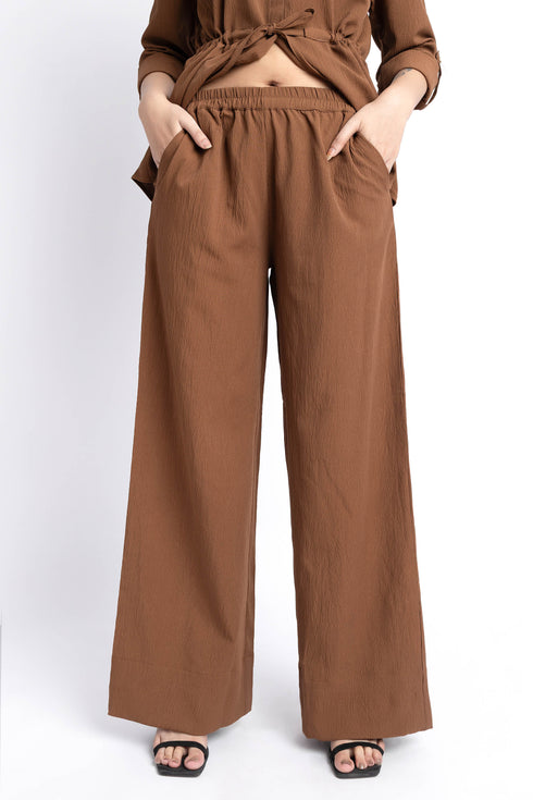 The Toffee Brown Wide Leg Trousers
