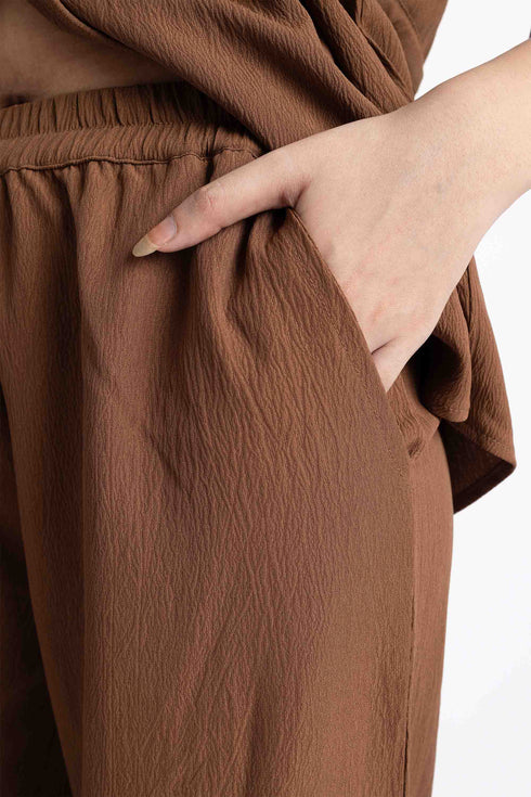 The Toffee Brown Wide Leg Trousers