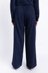 The Navy Wide Leg Pleated Trousers