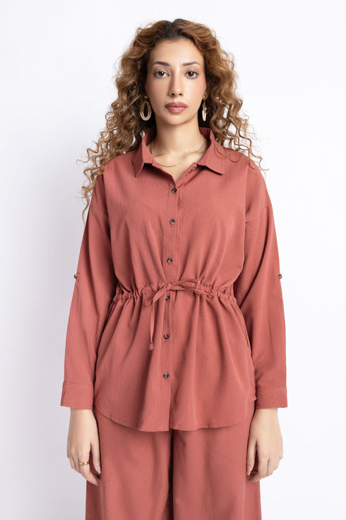 The Barn Red Drawstrings Shirt