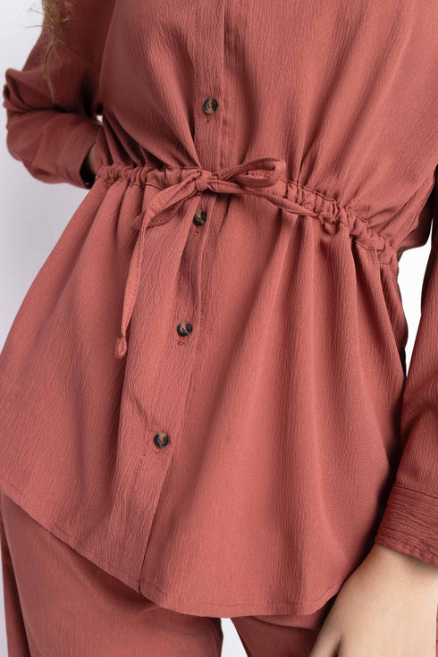 The Barn Red Drawstrings Shirt