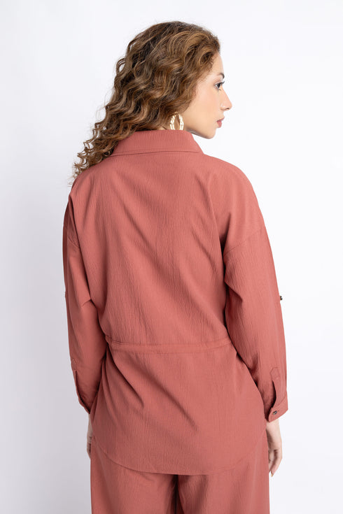 The Barn Red Drawstrings Shirt