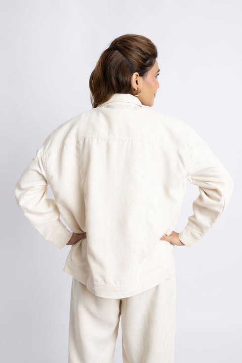 The Ivory Corduroy Oversized Shacket