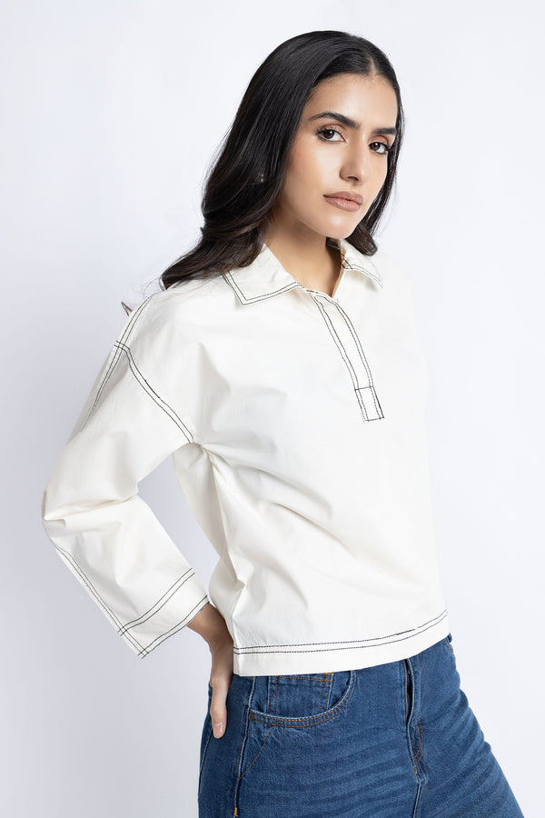 The Vanilla Boxy Crop Shirt