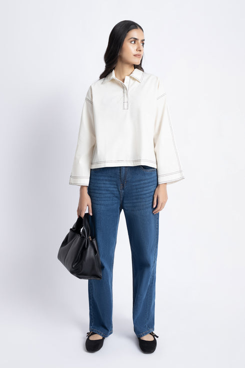 The Vanilla Boxy Crop Shirt